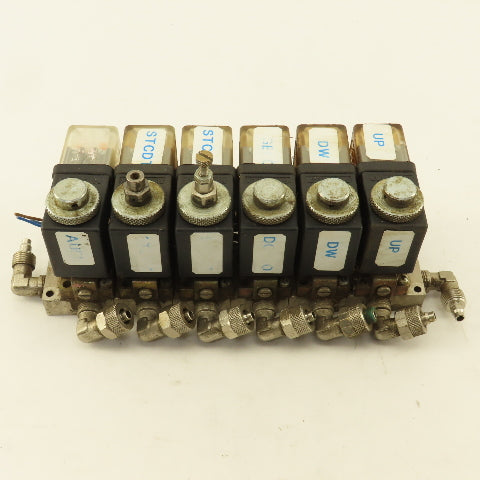 Pneumax 6 Way Solenoid Controlled Air Distributor Valve Manifold 24VDC Coil
