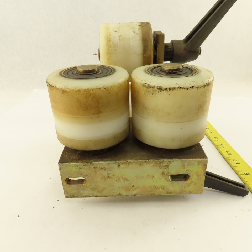 3" x 2-1/2" Wide UHMW Guide Pinch Feed Roller Adjustable Gap Fixture