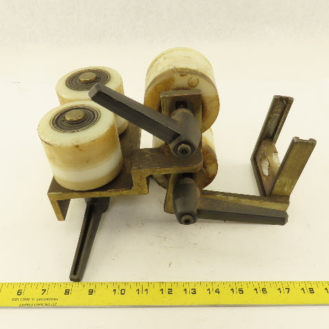 3" x 2-1/2" Wide UHMW Guide Pinch Feed Roller Adjustable Gap Fixture
