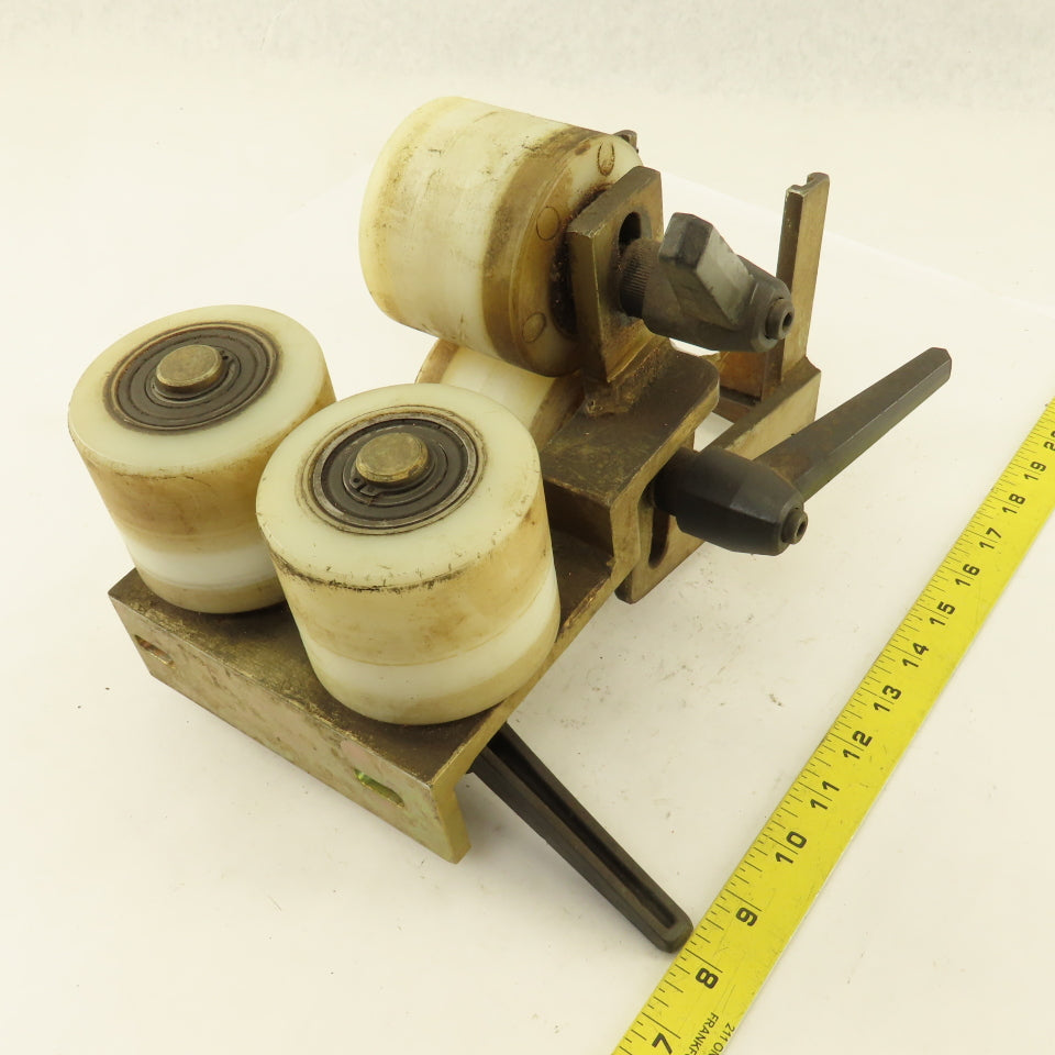 3" x 2-1/2" Wide UHMW Guide Pinch Feed Roller Adjustable Gap Fixture