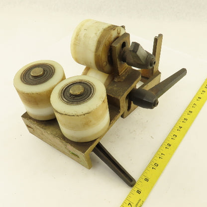 3" x 2-1/2" Wide UHMW Guide Pinch Feed Roller Adjustable Gap Fixture