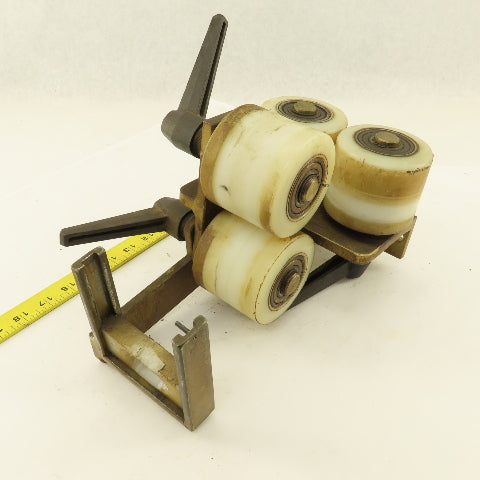 3" x 2-1/2" Wide UHMW Guide Pinch Feed Roller Adjustable Gap Fixture