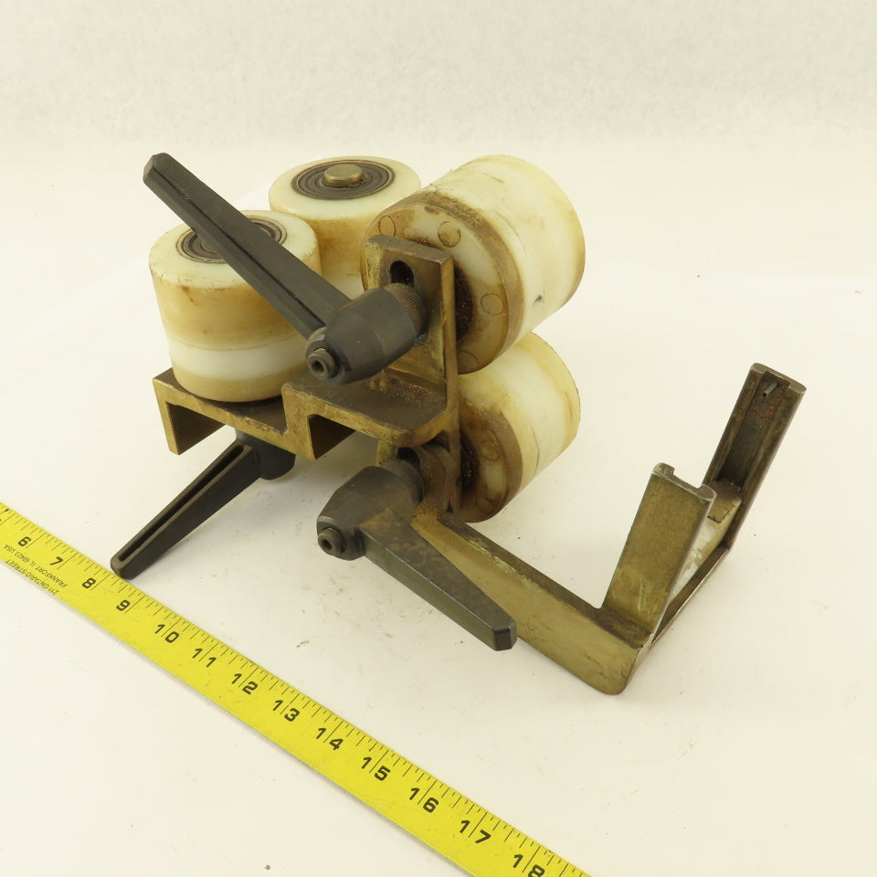 3" x 2-1/2" Wide UHMW Guide Pinch Feed Roller Adjustable Gap Fixture