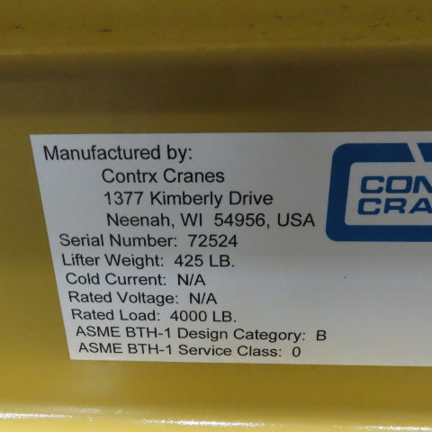 Contrx Cranes 2 Ton Lifting Beam Hoist Attachment 135" No Hooks