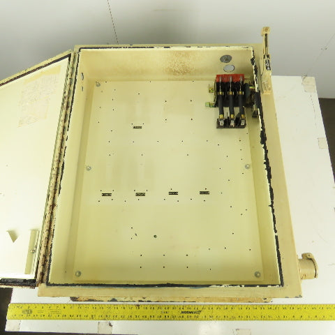Hinged Door Electrical Enclosure 36x30x8" W/Back Plate & 30A Fusible Disconnect