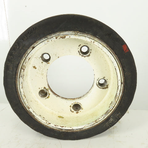 Clark 18x7x12-1/8 Forklift Steer Tire W/Rim 5 Bolt 5-1/2"
