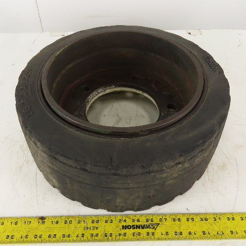 Clark 18x7x12-1/8 Forklift Steer Tire W/Rim 5 Bolt 5-1/2"