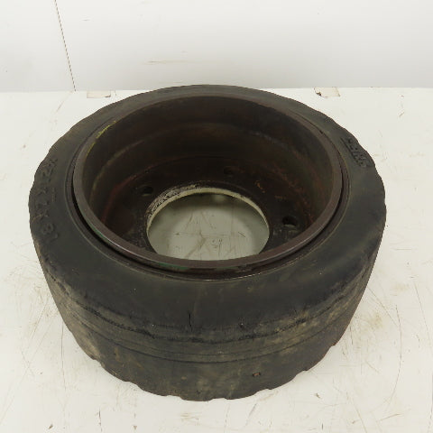 Clark 18x7x12-1/8 Forklift Steer Tire W/Rim 5 Bolt 5-1/2"