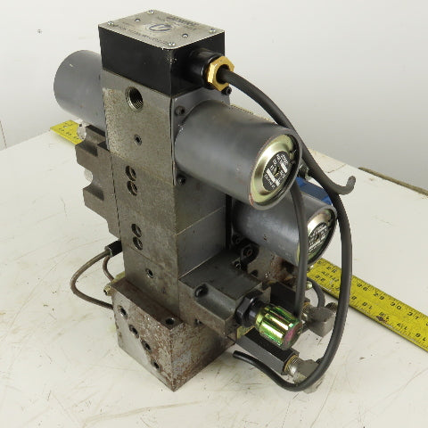 Vickers DG4L-3-6C-PL2-H-11 3 Way Float Center Metered Check Valve Manifold 24VDC