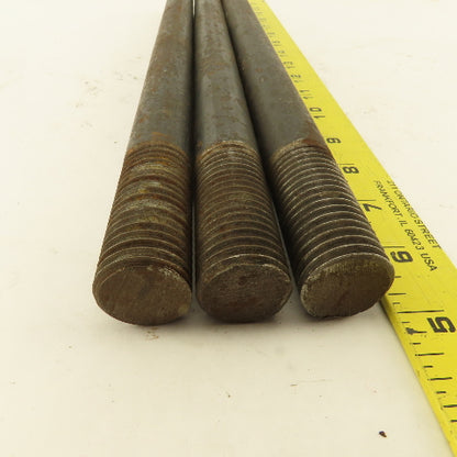 1"-8 x 14-1/2" Double Ended Threaded Stud 2-1/4" x 1-1/4" Thread Length Lot Of 3