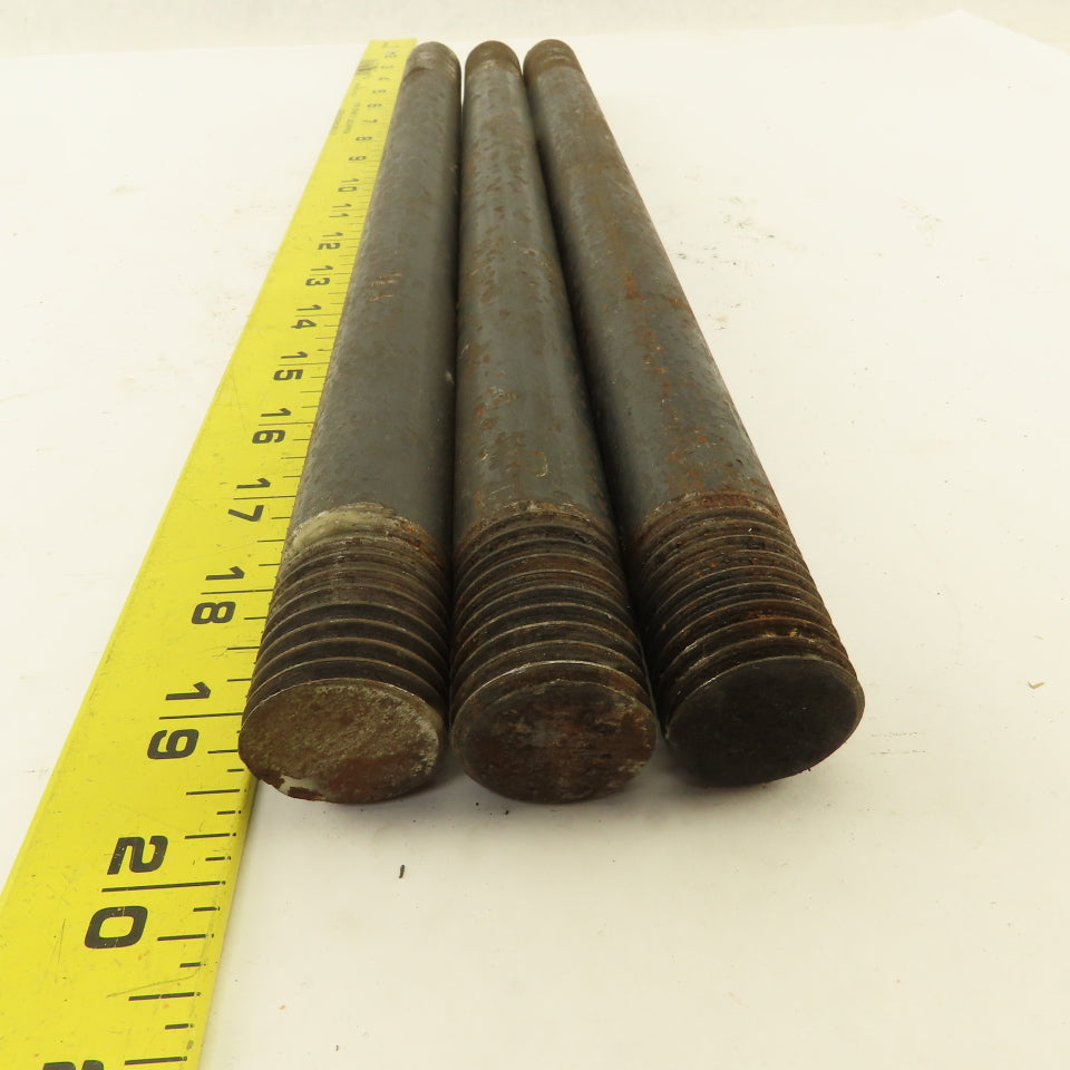 1"-8 x 14-1/2" Double Ended Threaded Stud 2-1/4" x 1-1/4" Thread Length Lot Of 3