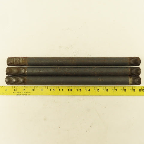 1"-8 x 14-1/2" Double Ended Threaded Stud 2-1/4" x 1-1/4" Thread Length Lot Of 3