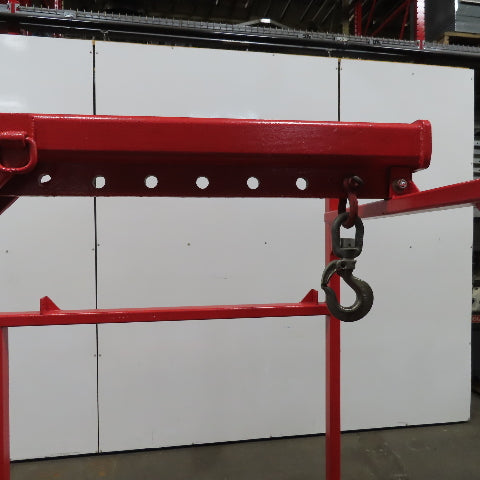 Carriage Mounted Fixed Length High Lift Jib Forklift Attachment Class II W/Rack