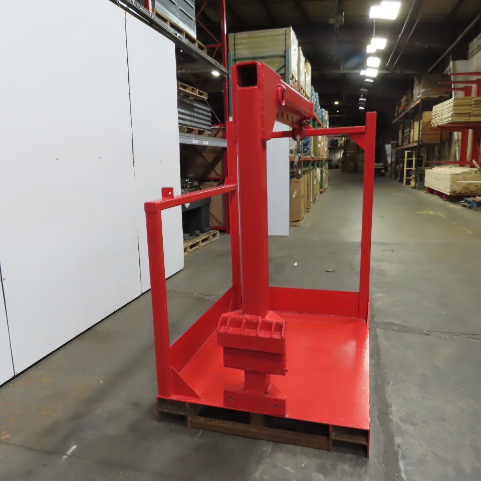 Carriage Mounted Fixed Length High Lift Jib Forklift Attachment Class II W/Rack