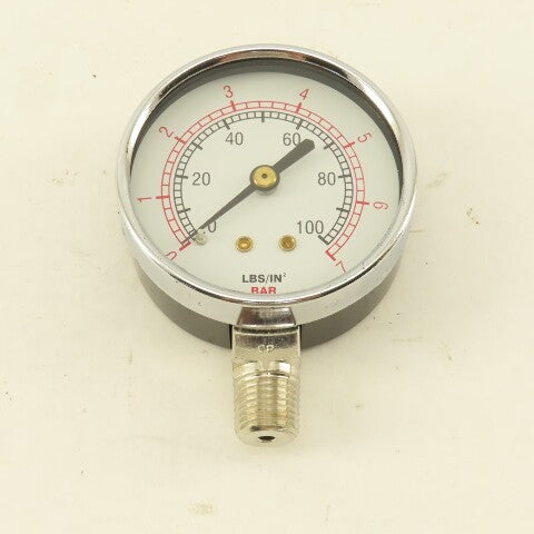 Binks 83-1355 2-1/2" Air Pressure Gauge 0-100PSI 1/4" NPT Bottom Port