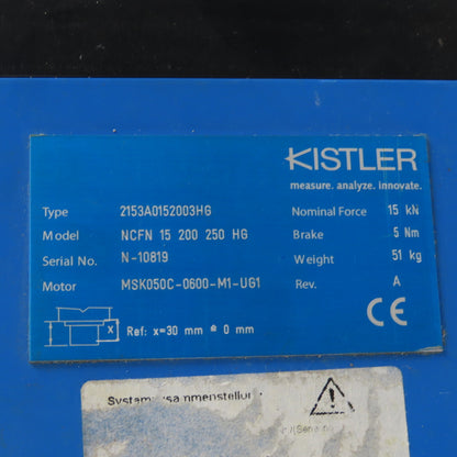 Kistler NCFN-15-200-250-HG Strain Gauge Force Sensor Threaded Spindle Drive