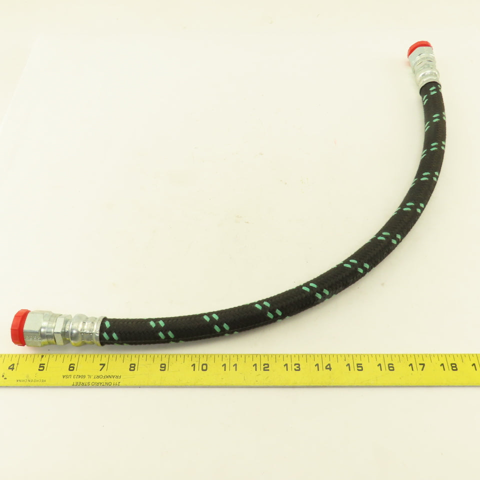 Parker 213-10 Air Brake Hose Assembly 5/8" Swivel Flat Face O-Ring Seat 25" OAL