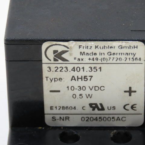 Fritz Kubler 3.223.401.351 Hour Meter 10-30VDC Type AH57