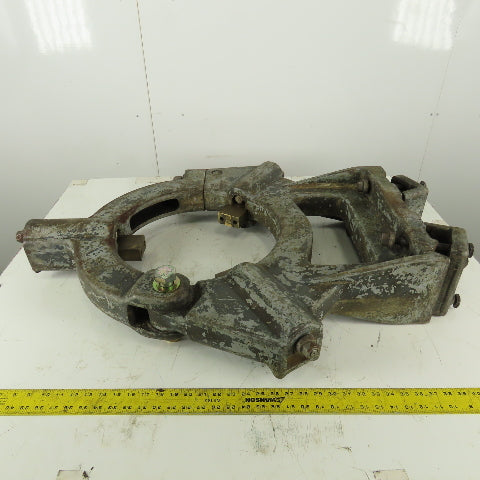 Vintage Cast Iron 3 Point Engine Lathe Steady Rest 15" Bore Swing Top