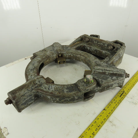 Vintage Cast Iron 3 Point Engine Lathe Steady Rest 15" Bore Swing Top
