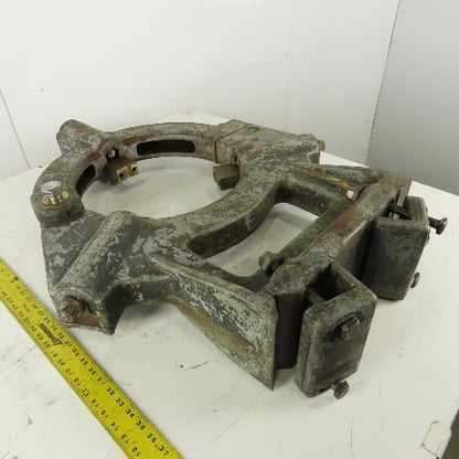 Vintage Cast Iron 3 Point Engine Lathe Steady Rest 15" Bore Swing Top