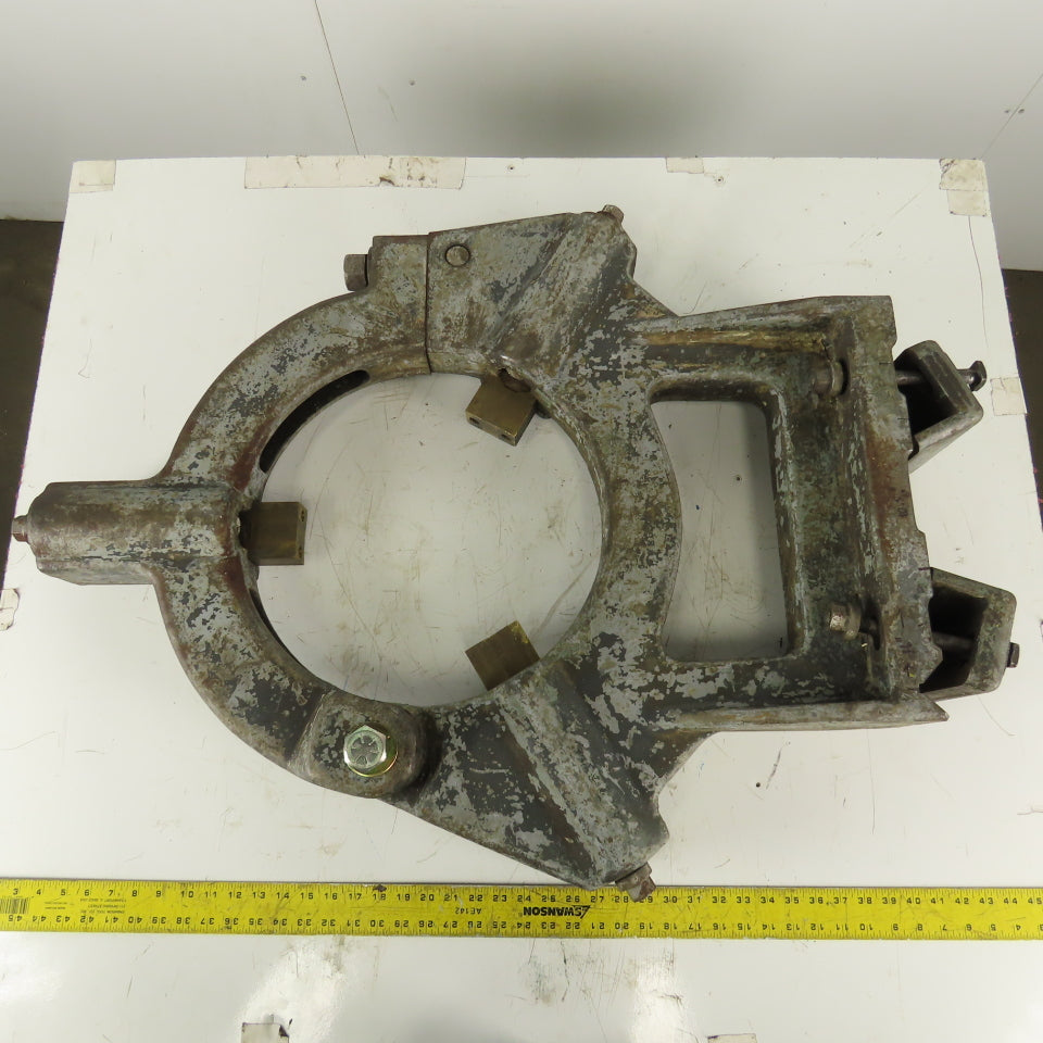Vintage Cast Iron 3 Point Engine Lathe Steady Rest 15" Bore Swing Top
