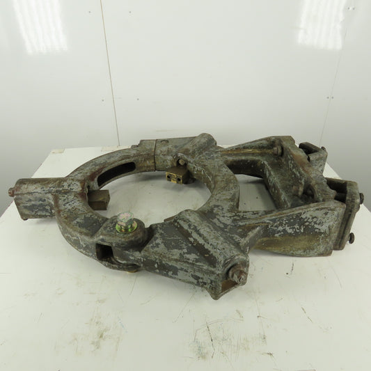 Vintage Cast Iron 3 Point Engine Lathe Steady Rest 15" Bore Swing Top
