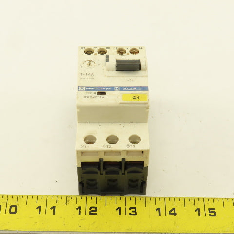 Telemecanique GV2-RT16 600V 3Ph 10Hp MAX Manual Motor Starter 9-14A Trip 3 Pole