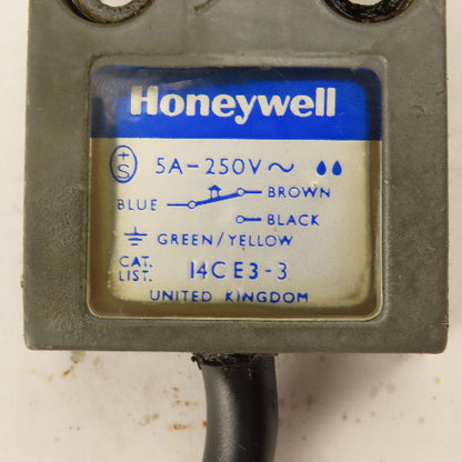 Honeywell 14CE3-3 5A 250V Roller Plunger Limit Switch