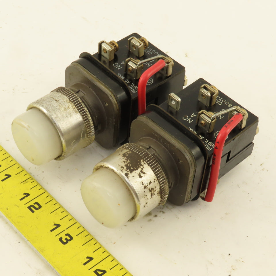 Allen Bradley 800T-PT16 600V Push Button Illuminated White Lot Of 2