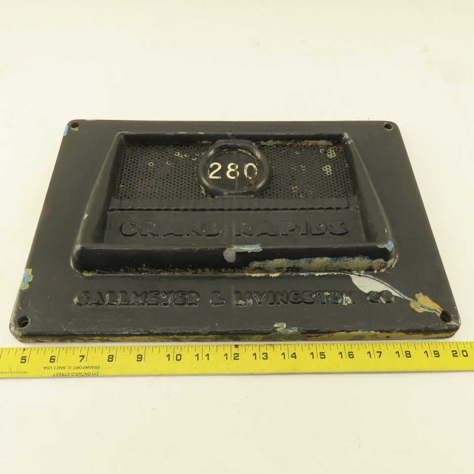 Gallmeyer & Livingston Model 280 Surface Grinder Name Plate Door Cover