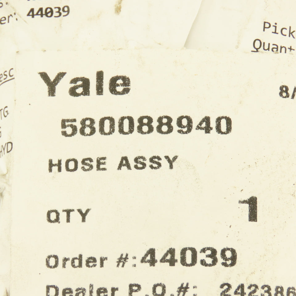 Yale 580088940 3/8" Hydraulic Hose 1/2" ORFS O-Ring Flat Face Male 3/8" ORFS 11'