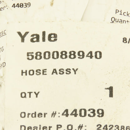 Yale 580088940 3/8" Hydraulic Hose 1/2" ORFS O-Ring Flat Face Male 3/8" ORFS 11'