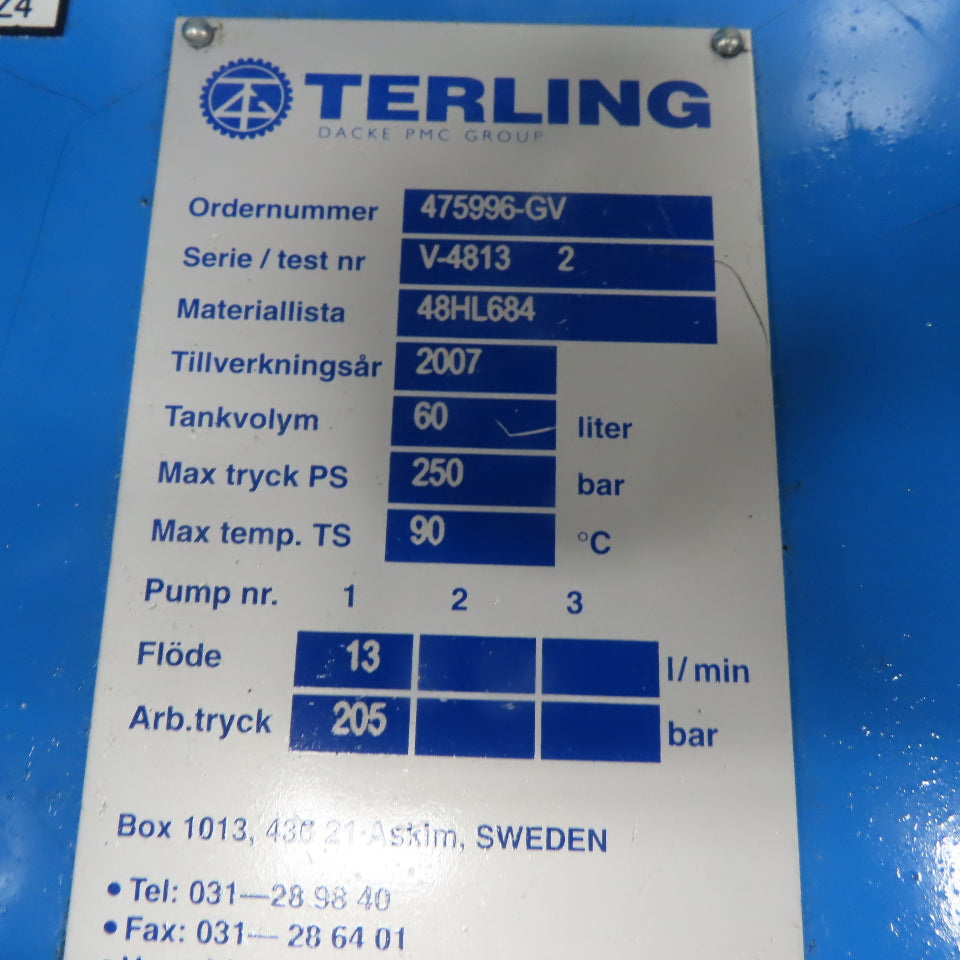 4Kw  Hydraulic Power Unit 15 Gallon Tank 460V 3Ph W/Accumulator Parts or repair