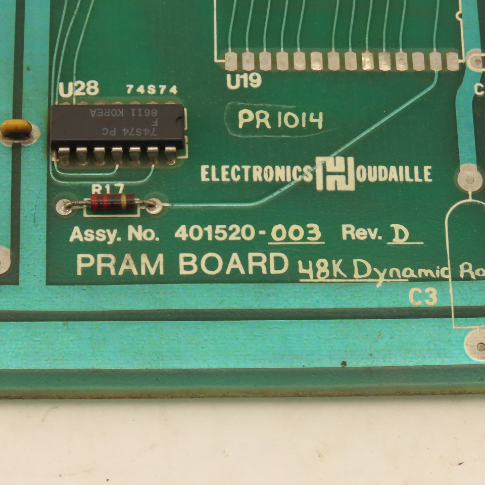 Houdaille 401520-003 Rev. D 48k Dynamic RAM PRAM Board