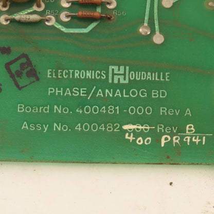 Houdaille 400482-400 PR941 Rev B Phase Analog Circuit Board