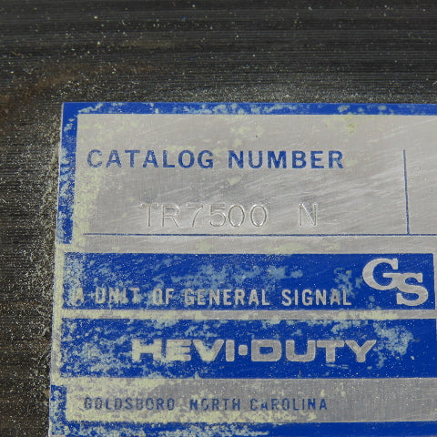 Hevi-Duty TR7500 N 208-600V Pri 7.5kVa 85-130V Sec 50/60Hz Multi Tap Transformer