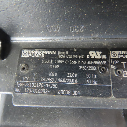 Brinkman TGL804S430+001 13.4Hp Quick Suctioning Vertical Immersion Pump 230/460V