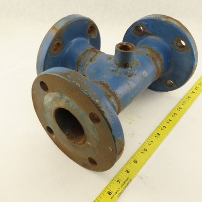 Ladish 2-1/2" Flat Face Flange Mount TEE Cast Iron Class 150