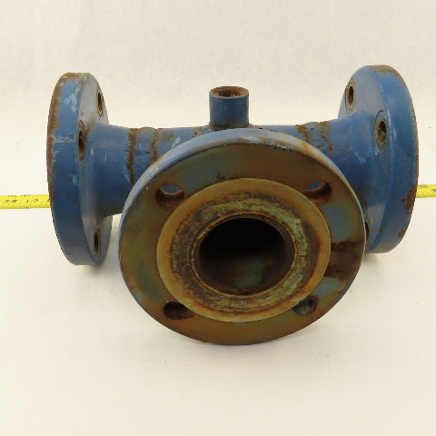 Ladish 2-1/2" Flat Face Flange Mount TEE Cast Iron Class 150