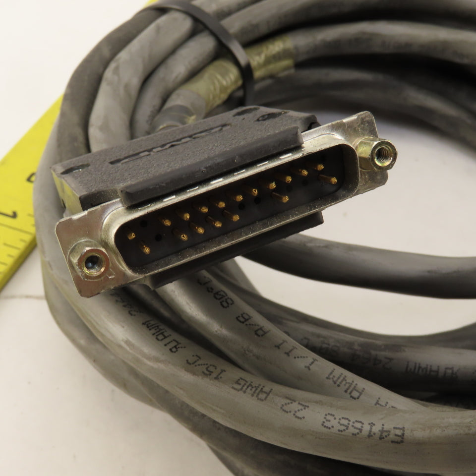 AMP Sub D 27 Pin Male To Male 15 Pin Terminated Extension Cable 22'