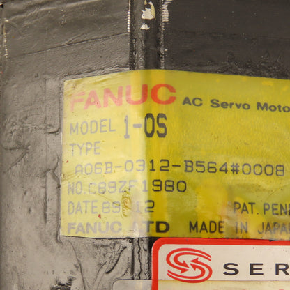 Fanuc A06B-0312-B564 #0008 1-OS AC Servo Motor 120V 2000RPM 3Ph