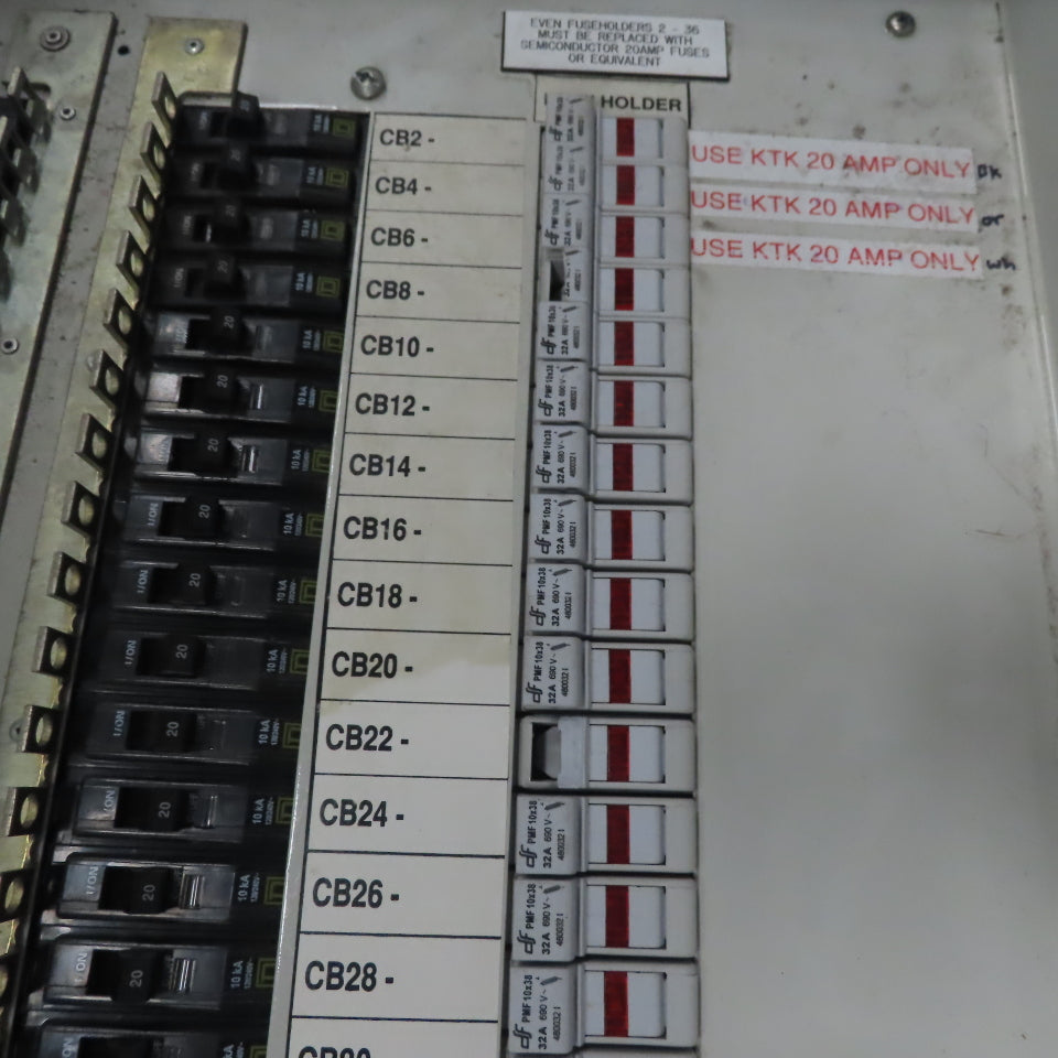 Vti FDPMF125 Fused Load Center 125A 208V 38 Single Pole 20A 60A 3 Pole Breakers