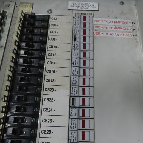 Vti FDPMF125 Fused Load Center 125A 208V 38 Single Pole 20A 60A 3 Pole Breakers