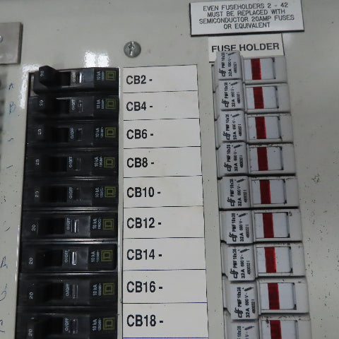Vti FDPMF125 Fused Load Center 125A 208V 41 Single Pole 20A Breakers