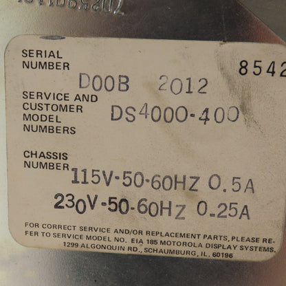 Motorola DS4000-400 15" Operator Display Monitor Computer Screen 115/230V