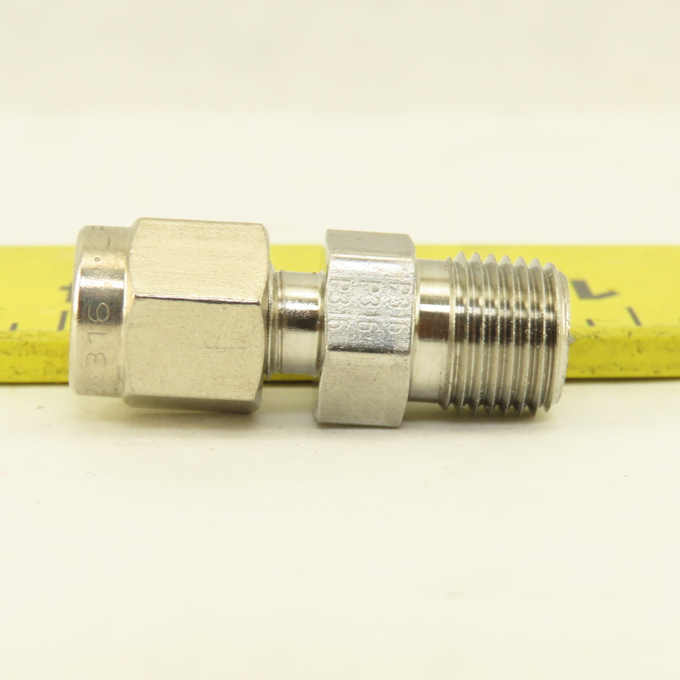 Parker LPK Series 1/8" NPT x 1/8" OD Tube Compression Stainless Steel Fitting