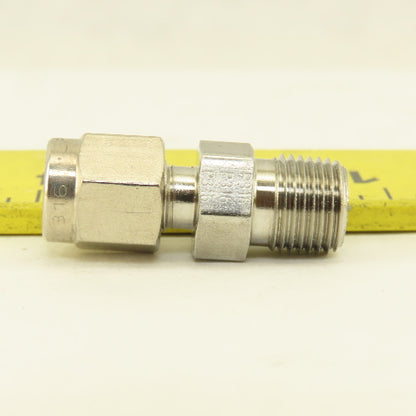 Parker LPK Series 1/8" NPT x 1/8" OD Tube Compression Stainless Steel Fitting