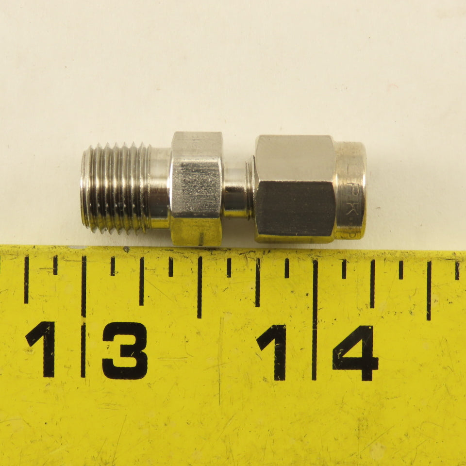 Parker LPK Series 1/8" NPT x 1/8" OD Tube Compression Stainless Steel Fitting