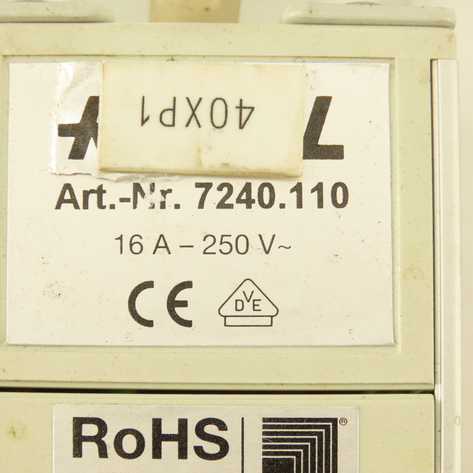Rittal 7240.110 16A 250V 2 Port 2 Pin European Strip Socket